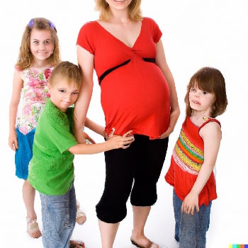 Hamile Kadın ve Üç Çocuğu